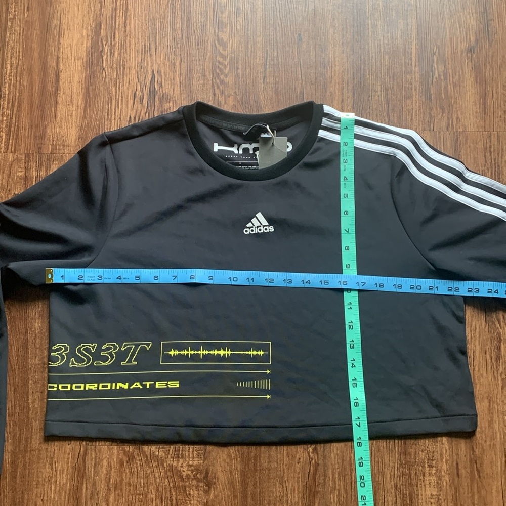 ADIDAS Cropped Sweatshirt Top Long Sleeve - Picture 3 of 11